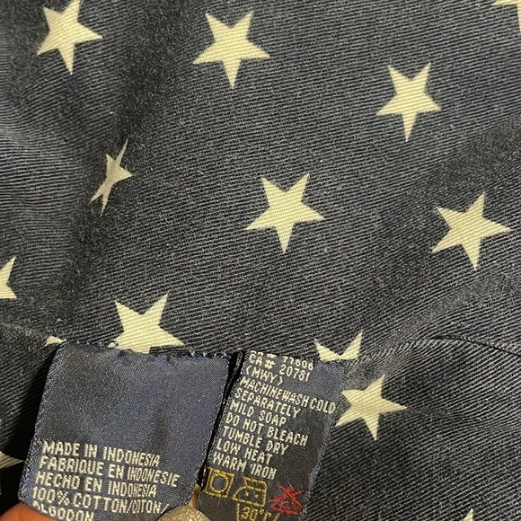 Vintage Tommy Hilfiger Denim Cotton blue Jean Vest Monogram Crest Vest 90 size L - Picture 7 of 10